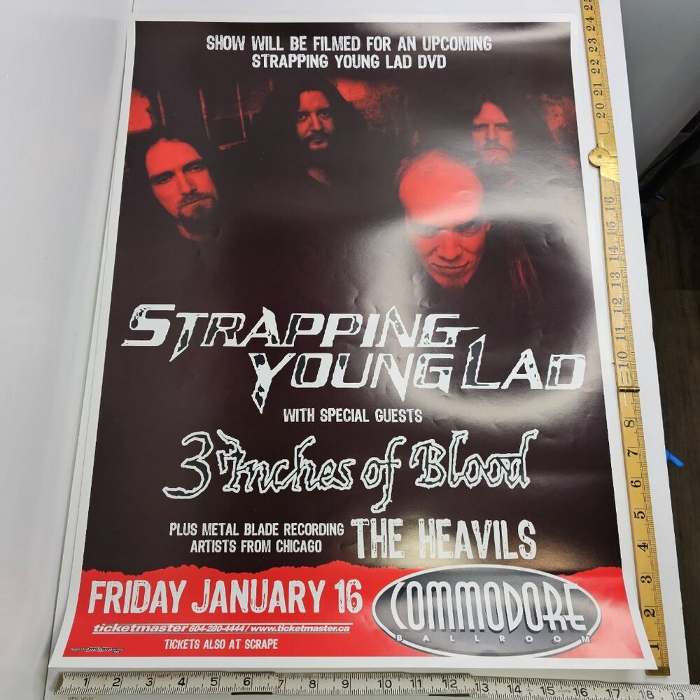 Strapping Young Lad Commodore Ballroom Poster Jan 16 Vancouver Canada